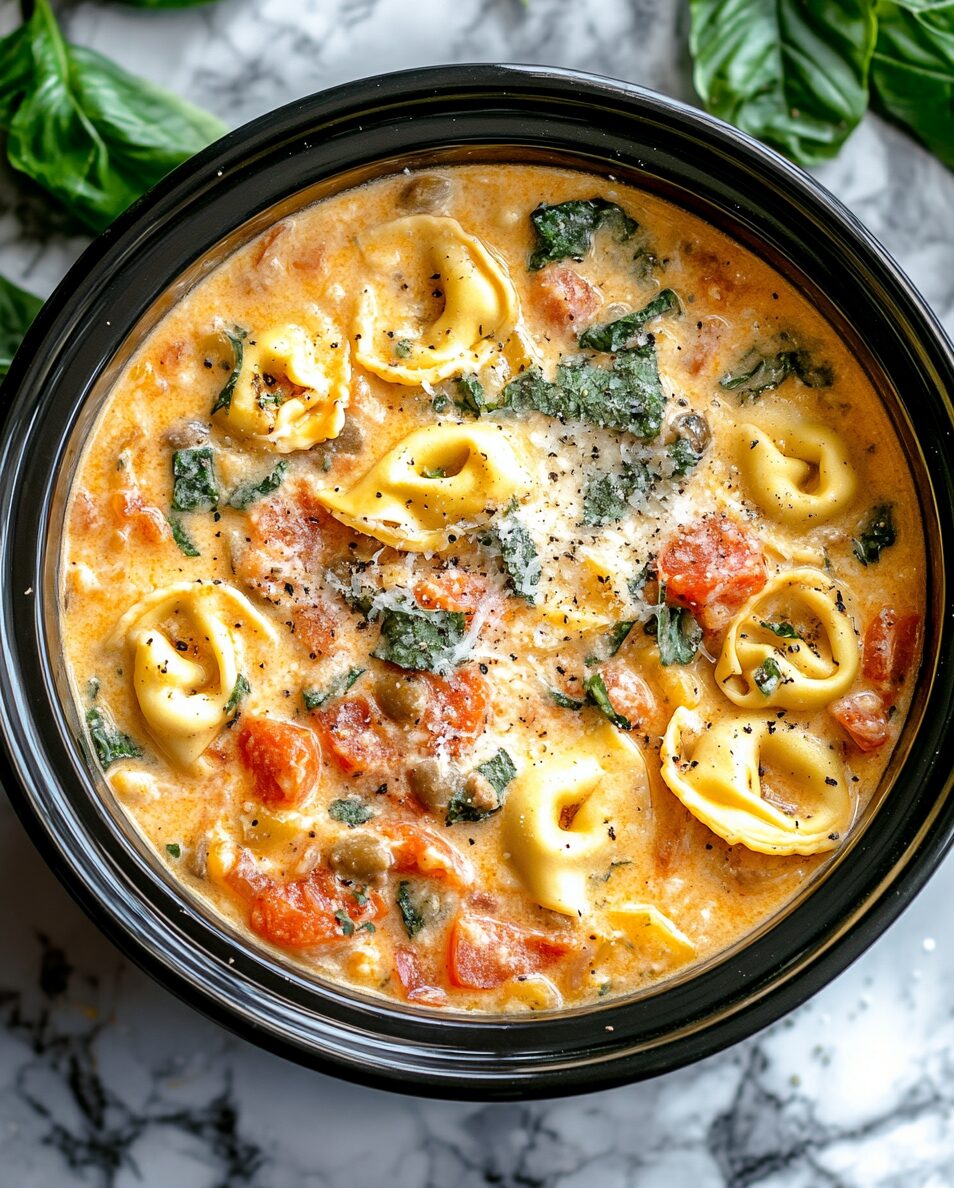 Crockpot Creamy Tortellini