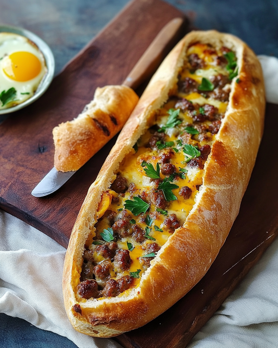 Sausage and Cheese Egg Boats