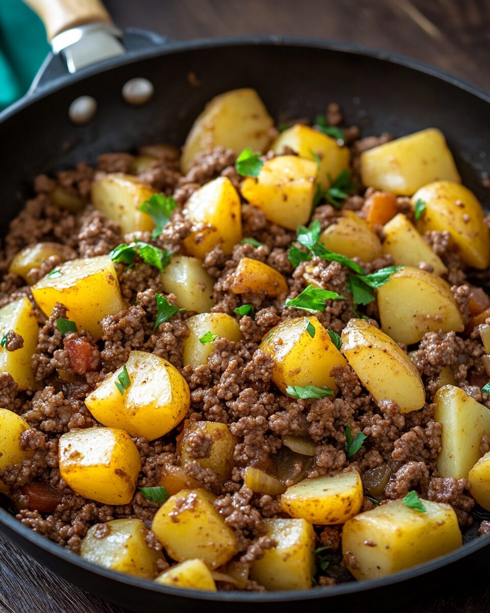 Sizzling Skillet Ground Beef and Potatoes