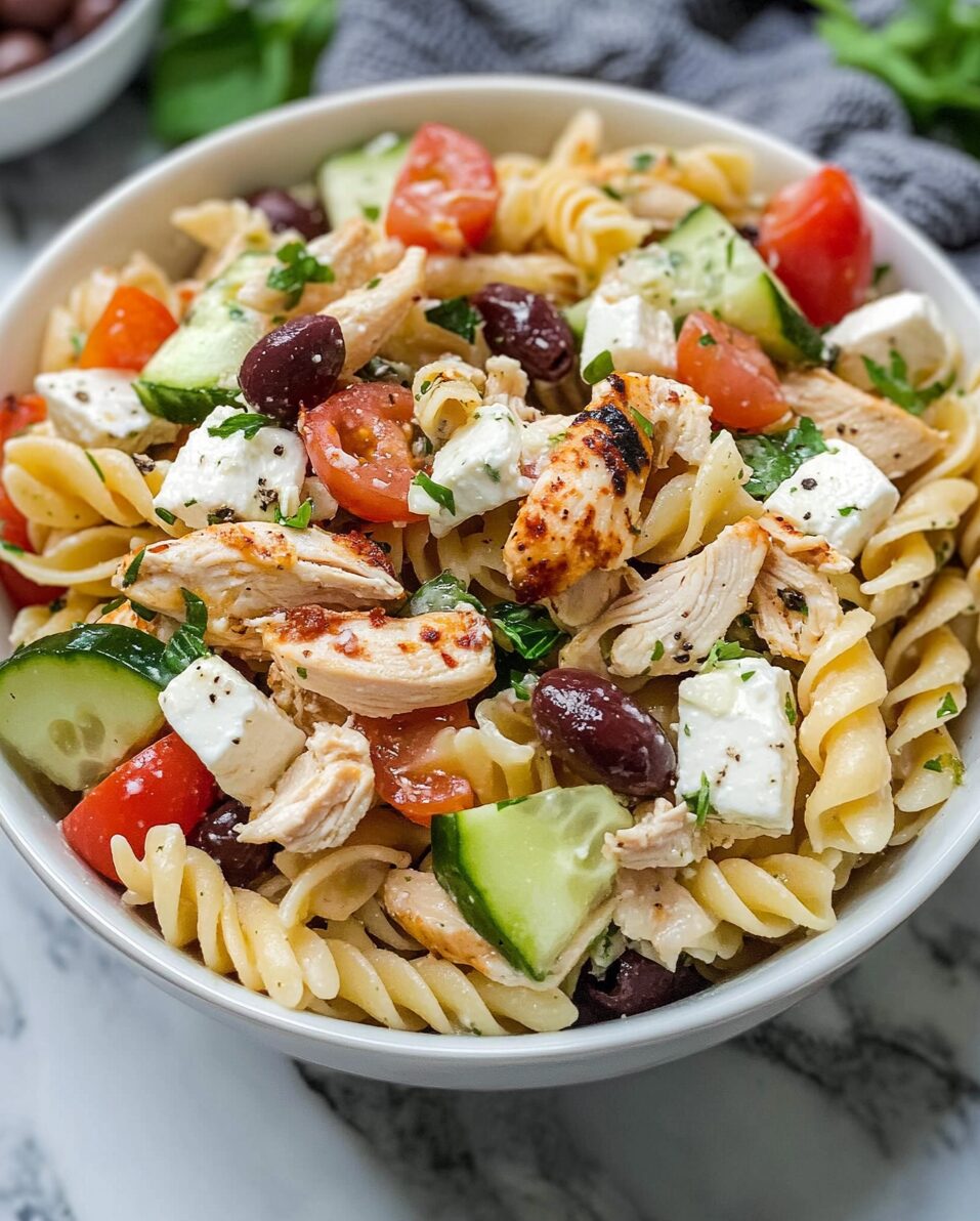 Greek Chicken Pasta Salad