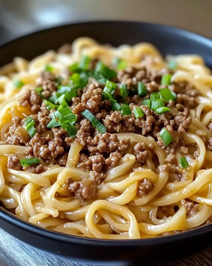 Mongolian Ground Beef Noodles
