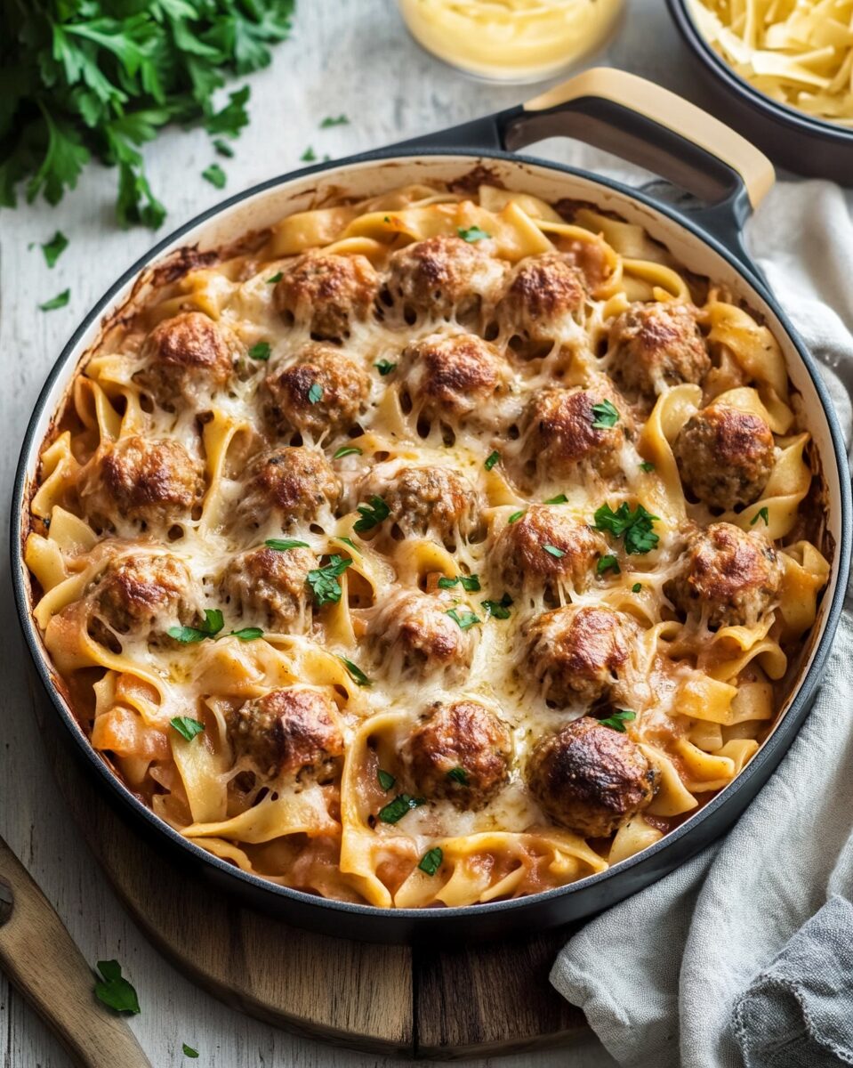 Swedish Meatball Pasta Bake