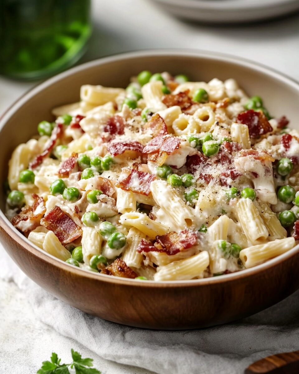 Creamy Pea and Bacon Pasta Salad