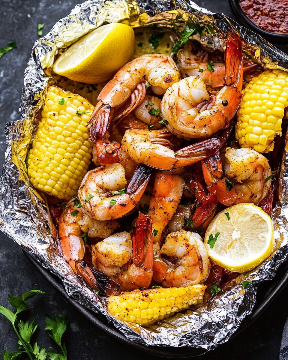 Grilled Shrimp Boil Foil Packets