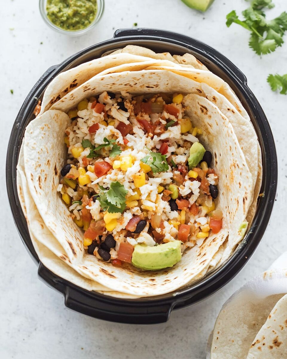 Slow Cooker Vegetarian Burritos