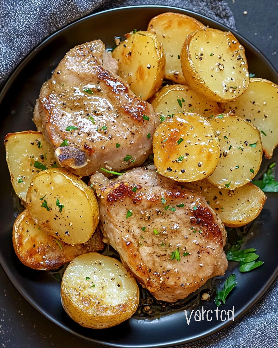 Slow Cooker Dijon Pork Chops & Potatoes