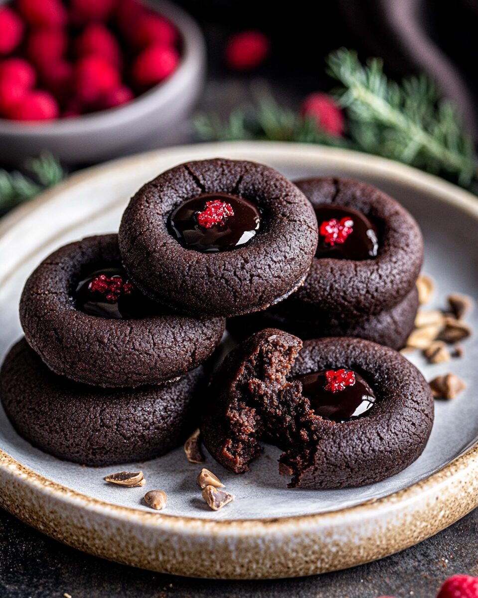 Chocolate Thumbprint Cookies
