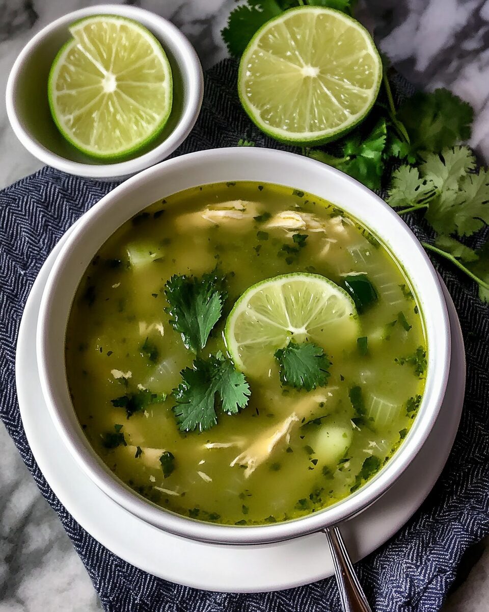 Cilantro Chicken Soup with Lime