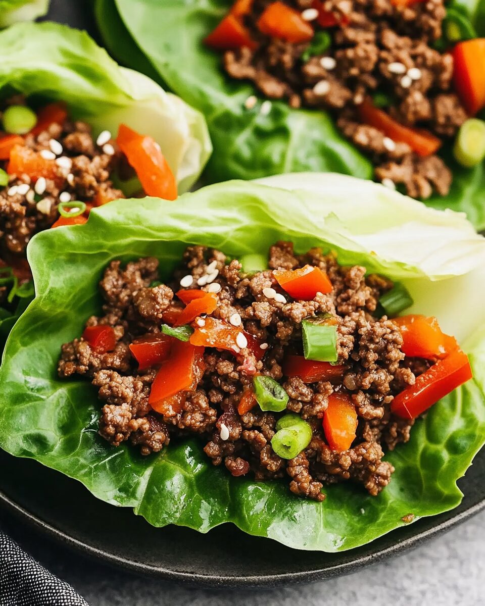 Asian-Style Ground Beef Lettuce Wraps