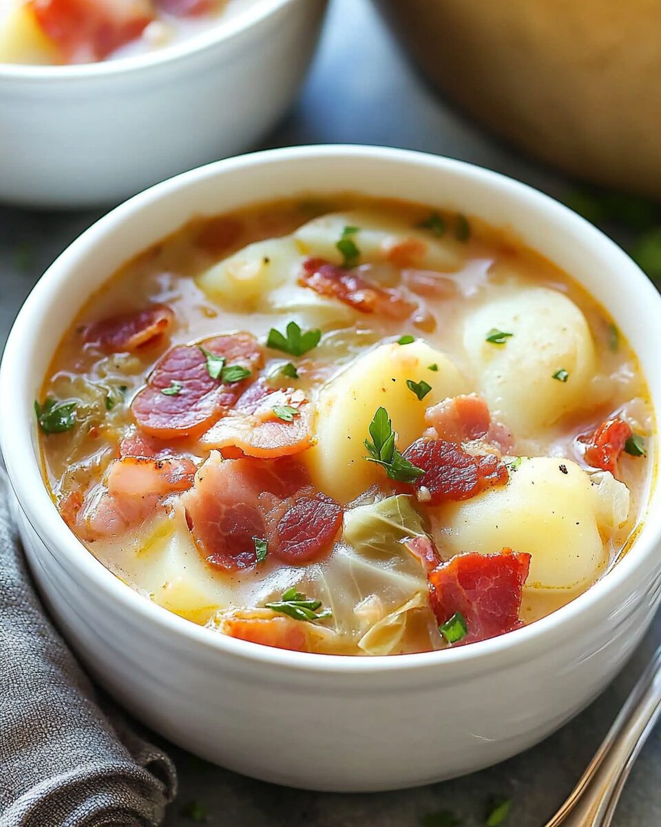 Irish Bacon, Cabbage, and Potato Soup