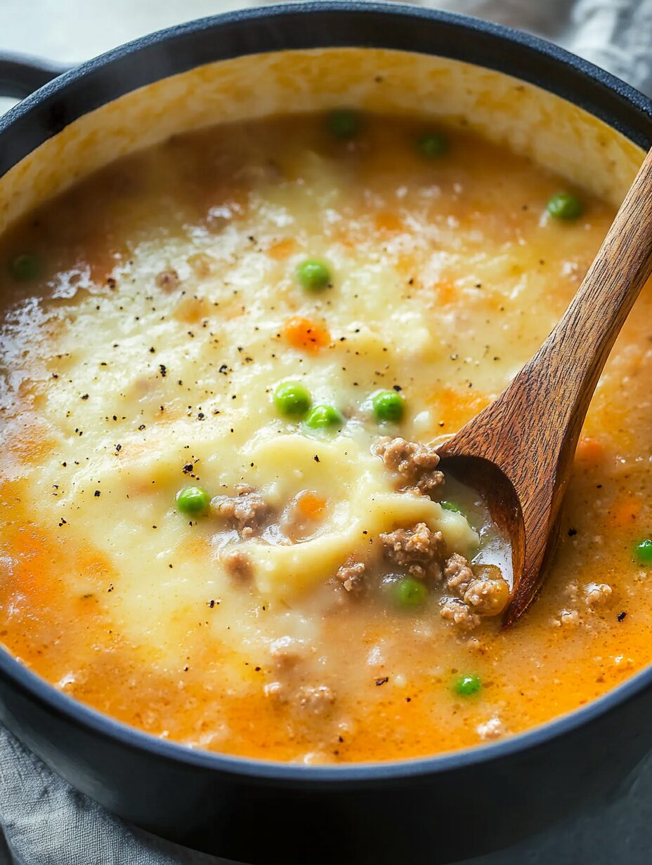 Shepherd's Pie Soup with Ground Beef