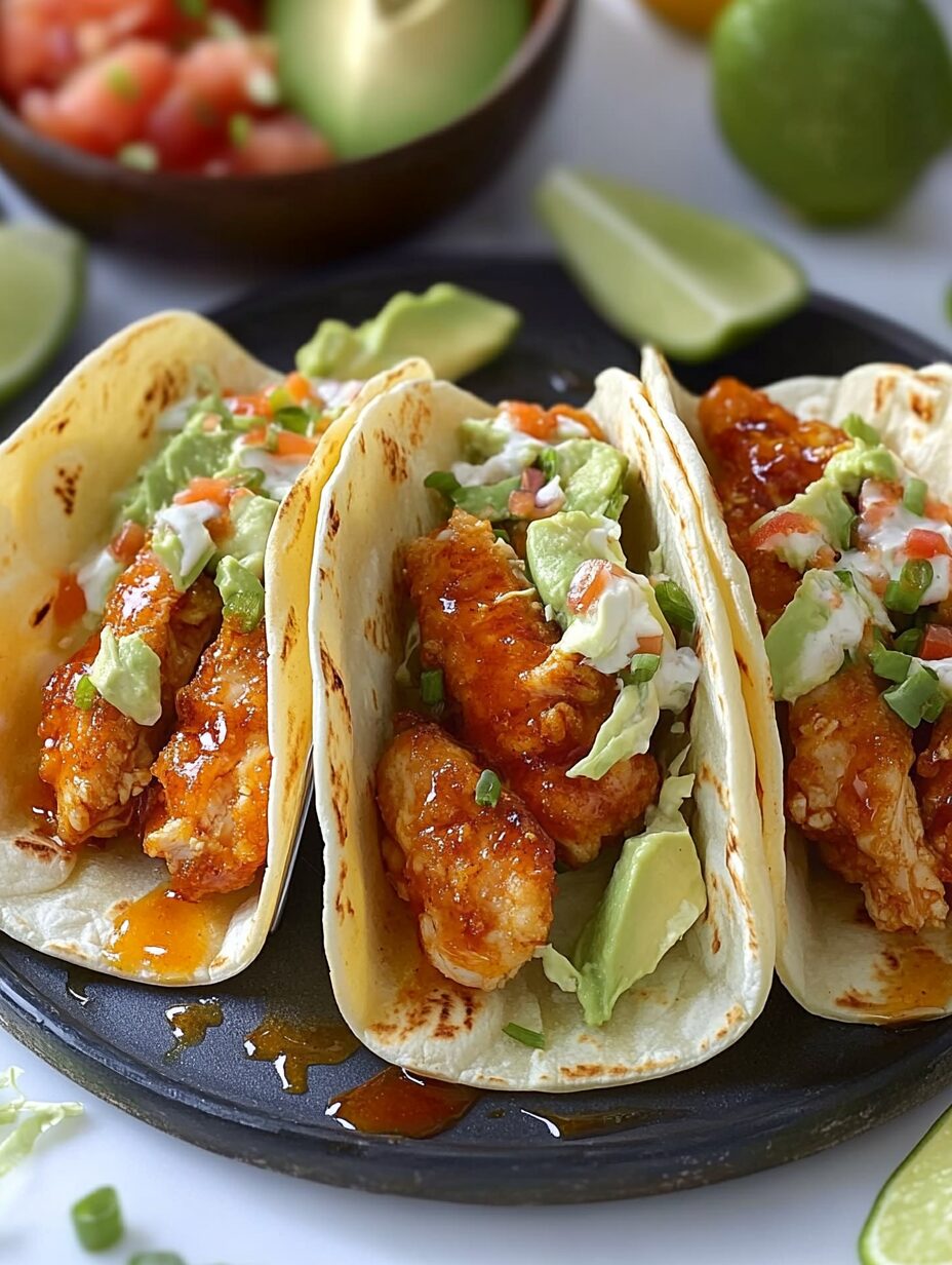 Hot Honey Chicken Tender Tacos