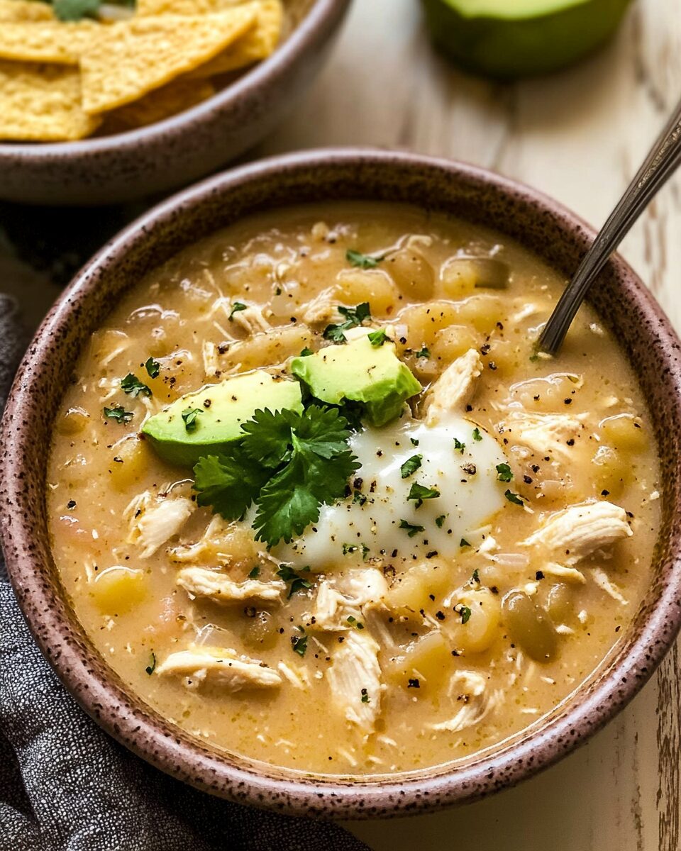 Crockpot Healthy White Chicken Chili