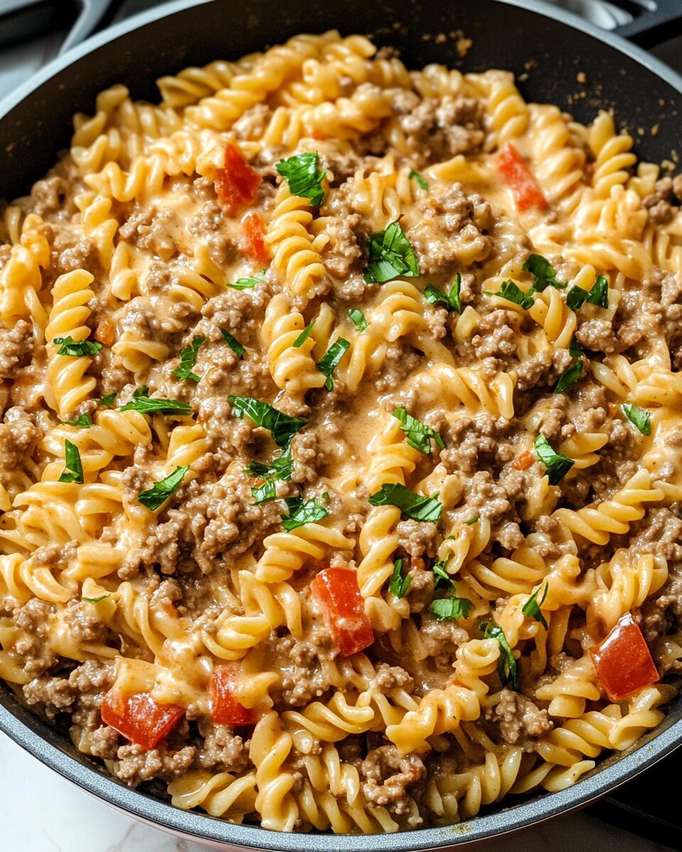 Stovetop Creamy Ground Beef Pasta
