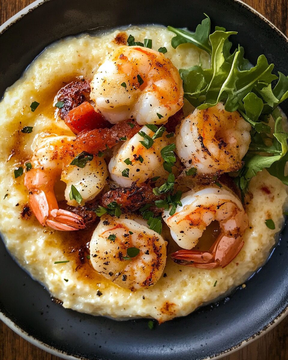Shrimp and Grits with Garlic Butter