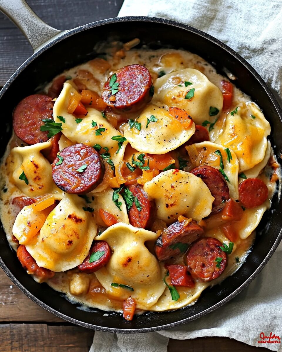 Kielbasa and Pierogies Skillet