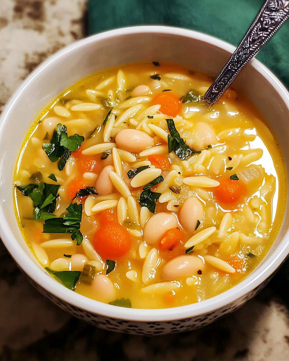 Lemon White Bean Orzo Soup