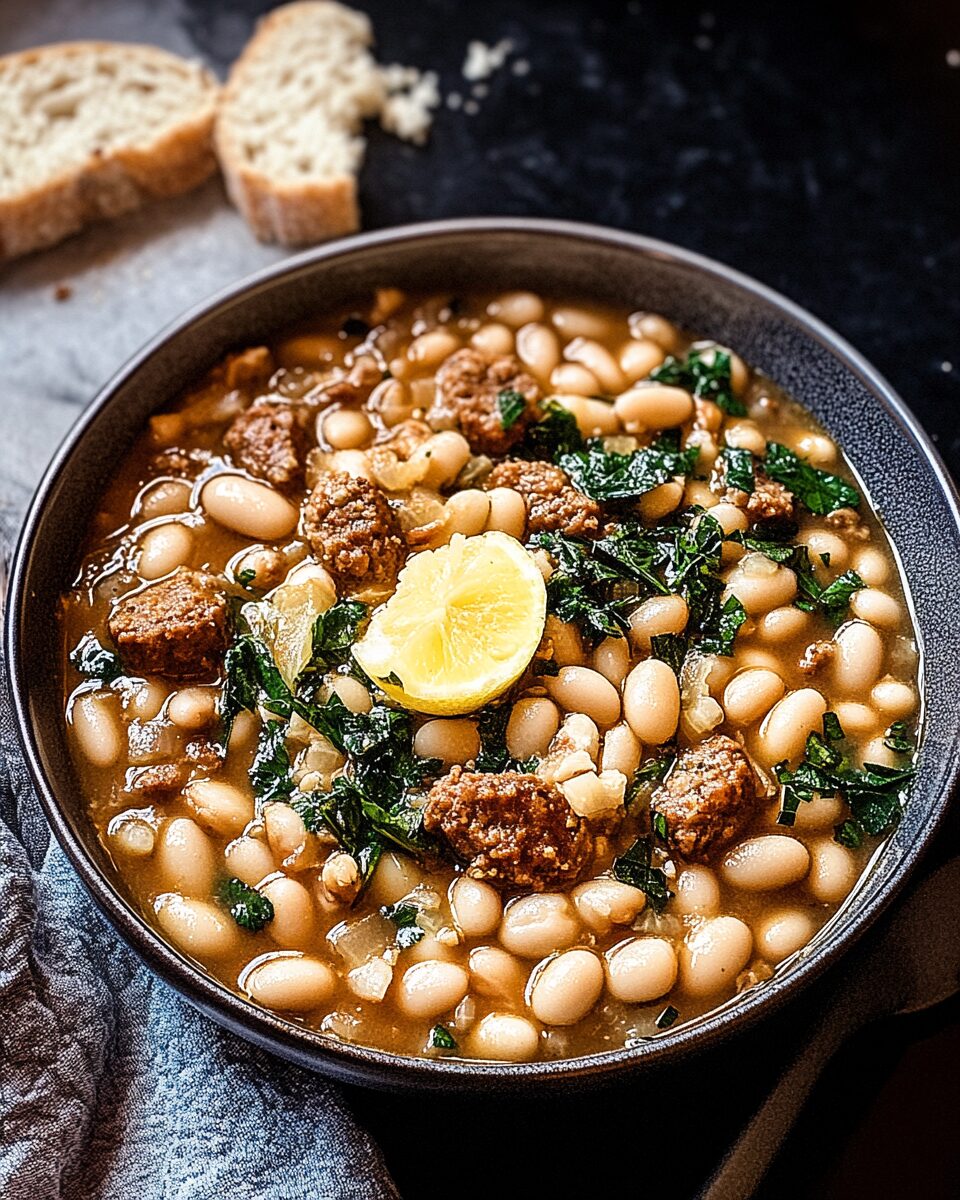 Brothy Italian White Beans with Sausage
