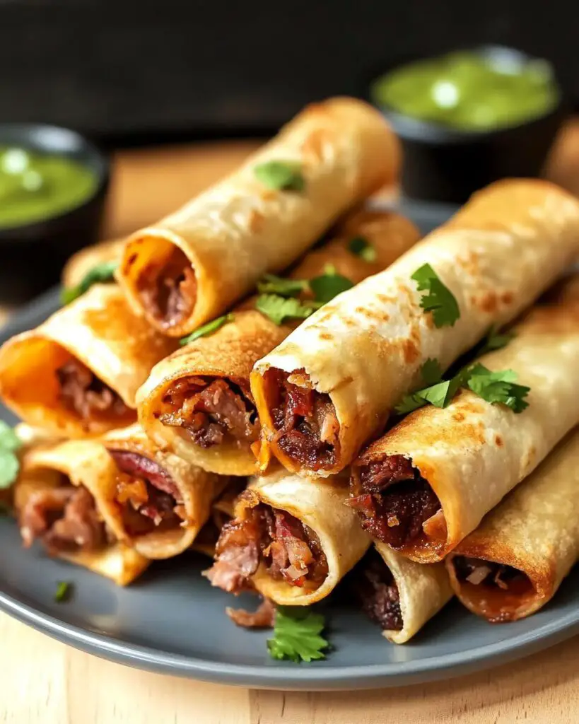 Leftover Smoked Brisket Taquitos