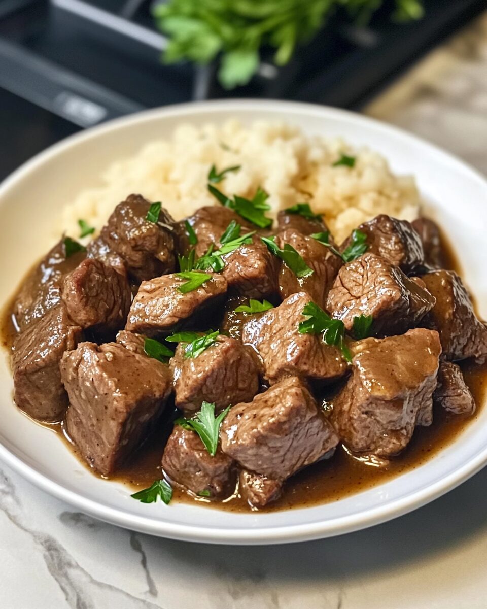 Slow Cooker Beef Tips with Savory Gravy
