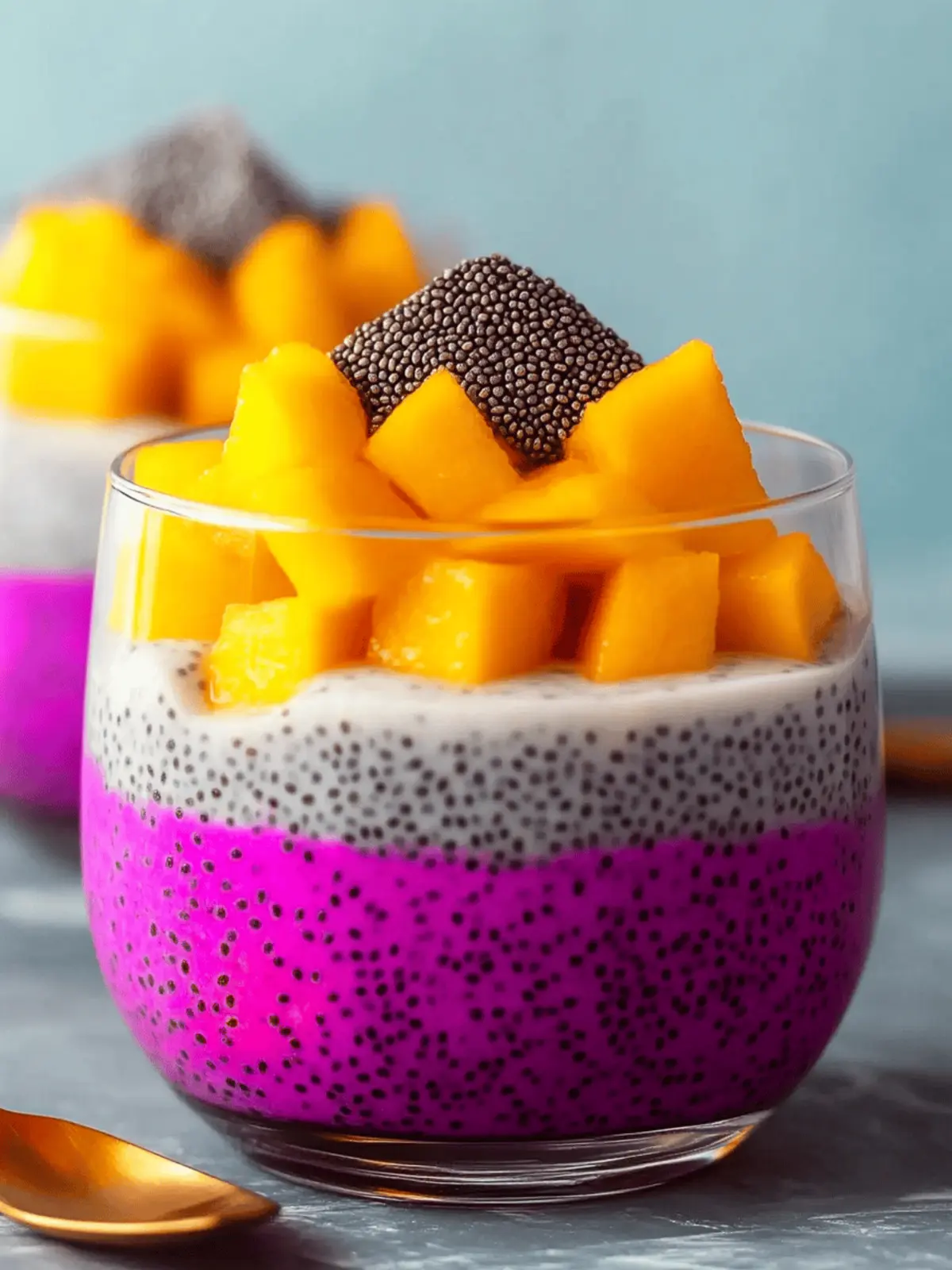 Mango and Dragon Fruit Chia Pudding