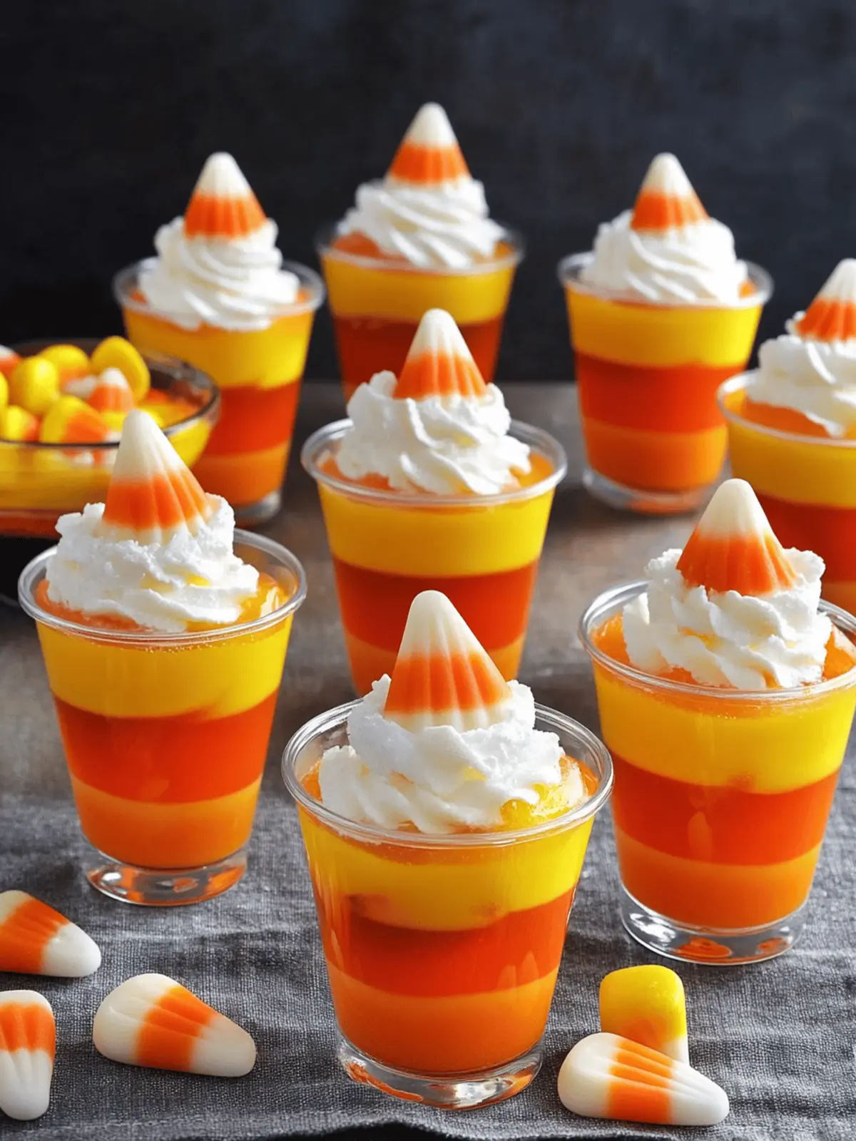 Candy Corn Jello Cups