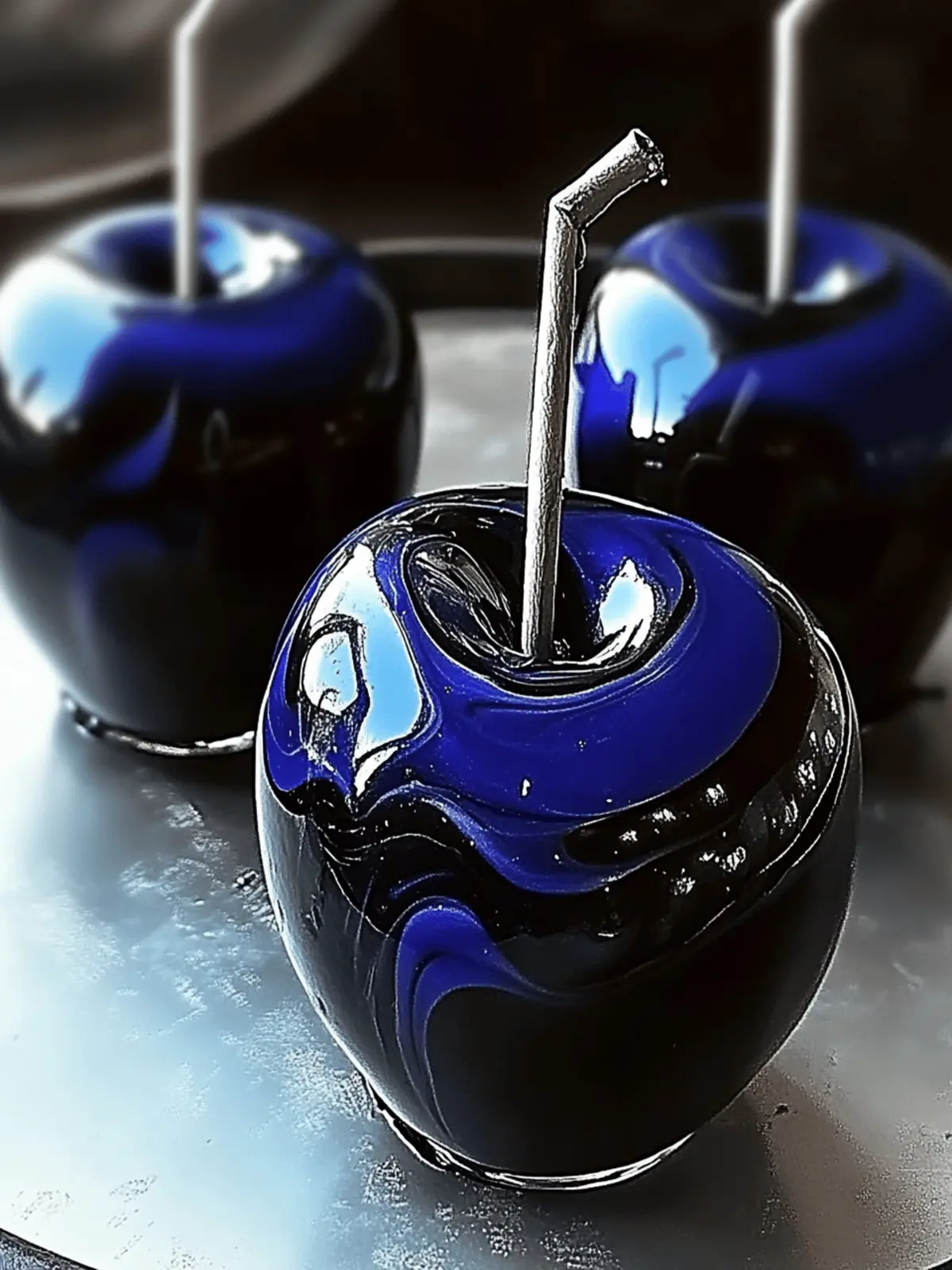Spooky Black Swirl Candy Apples: Halloween Fun That's Delicious 2 Spooky Black Swirl Candy Apples