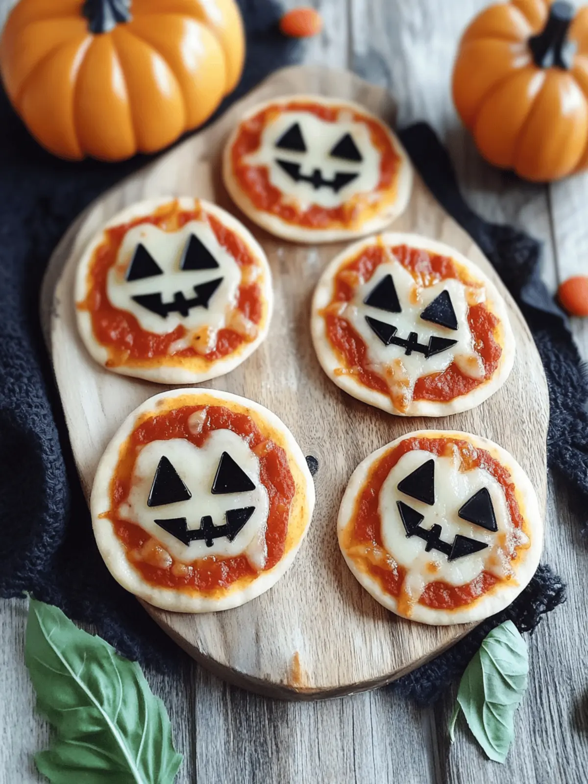 Halloween Mini Pizzas