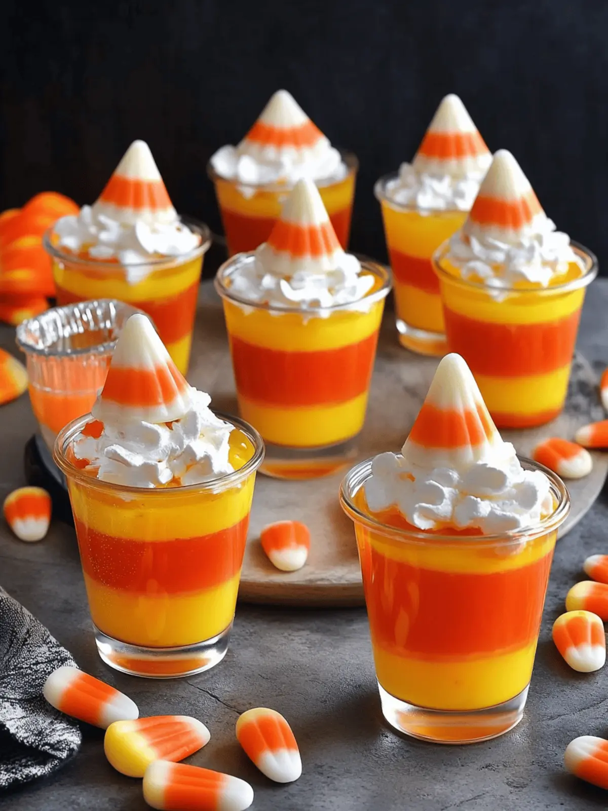 Candy Corn Jello Cups