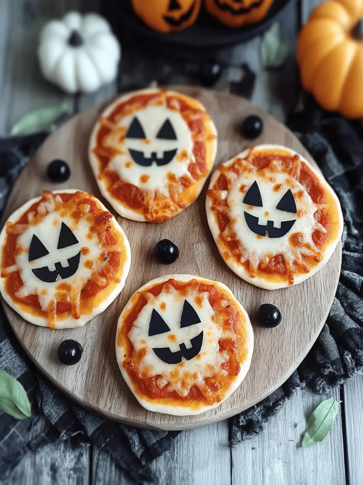Halloween Mini Pizzas