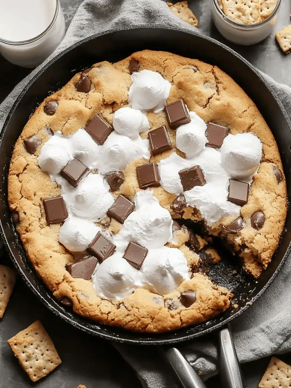 Gooey S’mores Cookie Skillet