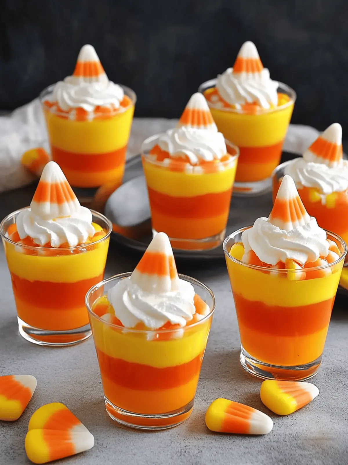 Candy Corn Jello Cups