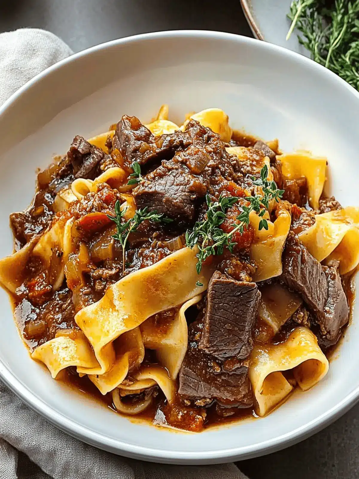 Braised Steak Ragu with Pappardelle
