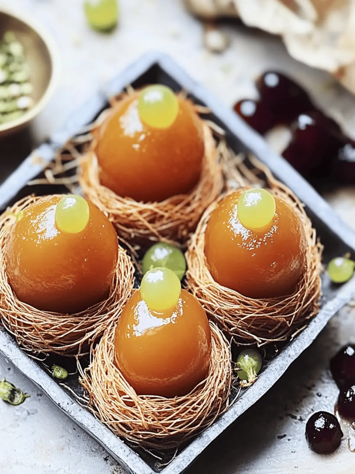 Gulab Jamun in Kunafa Nests