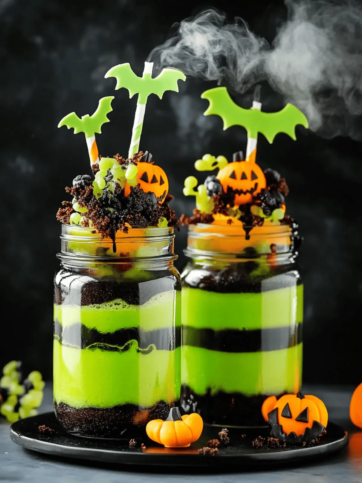 Witches’ Brew Halloween Cake Jars