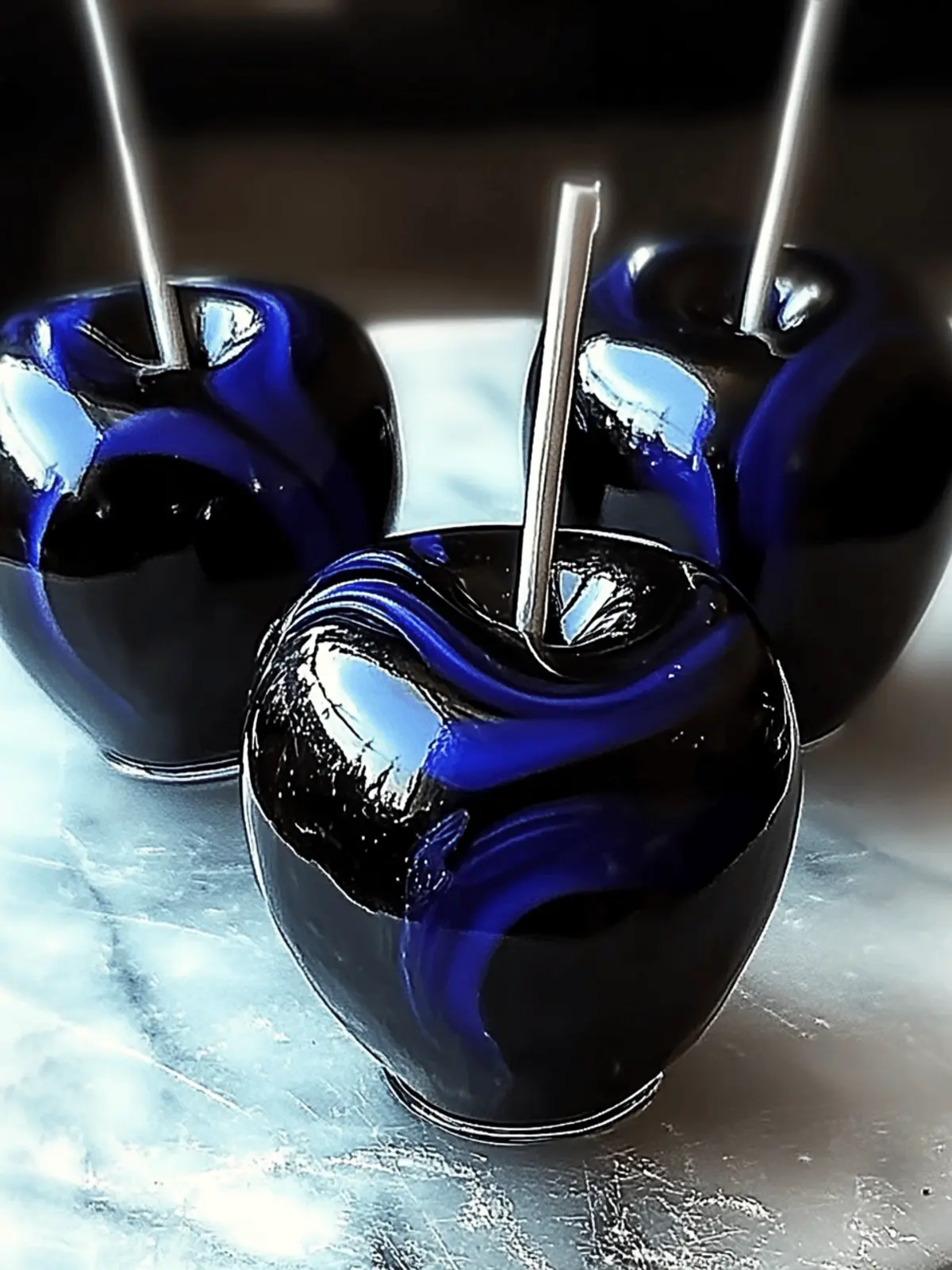 Spooky Black Swirl Candy Apples: Halloween Fun That's Delicious 3 Spooky Black Swirl Candy Apples