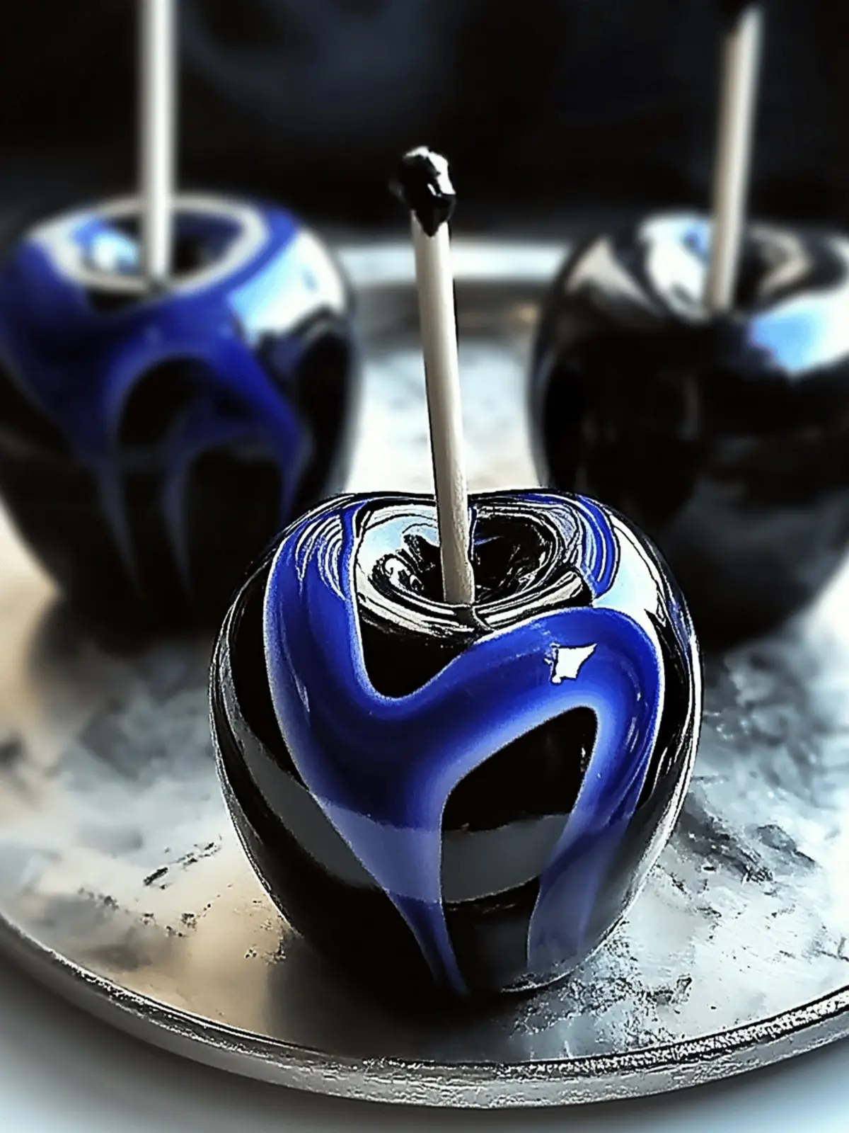 Spooky Black Swirl Candy Apples: Halloween Fun That's Delicious 4 Spooky Black Swirl Candy Apples