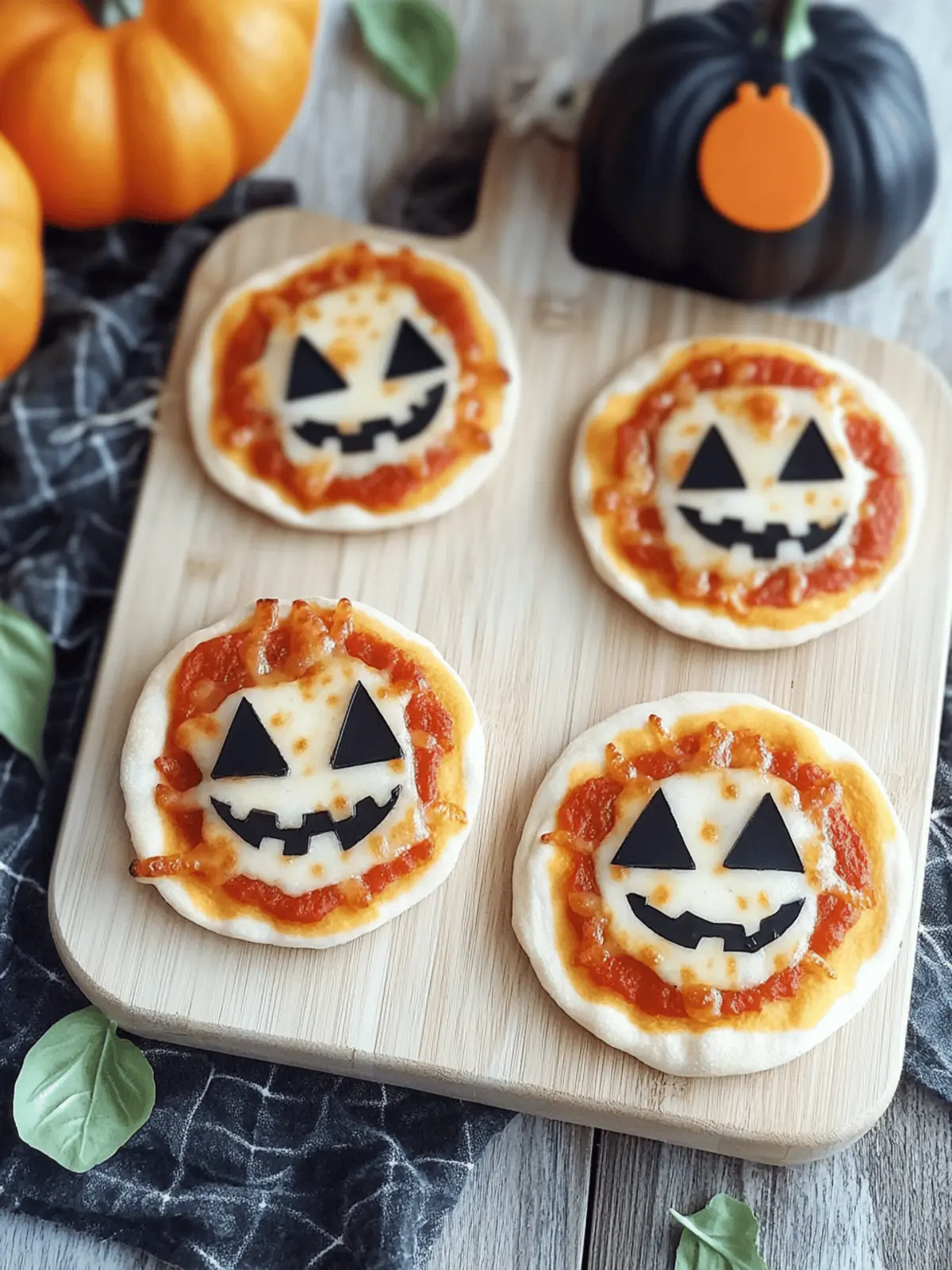 Halloween Mini Pizzas