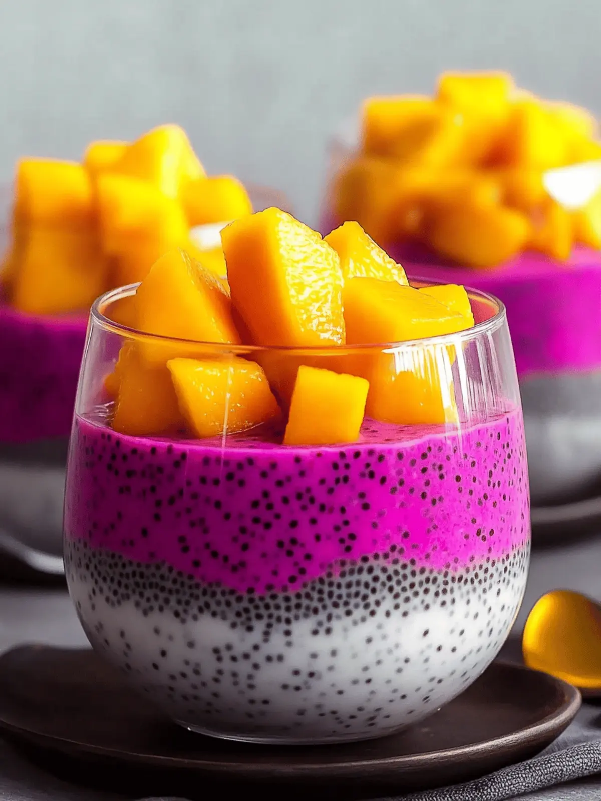 Mango and Dragon Fruit Chia Pudding