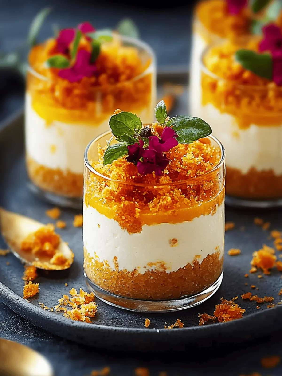 Motichoor Ladoo Cheesecake Shots