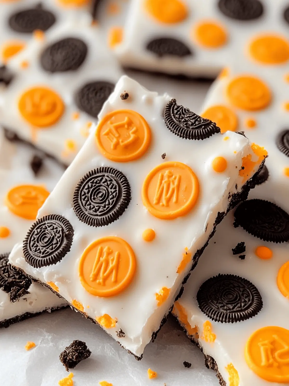 White Chocolate Halloween Oreo Bark