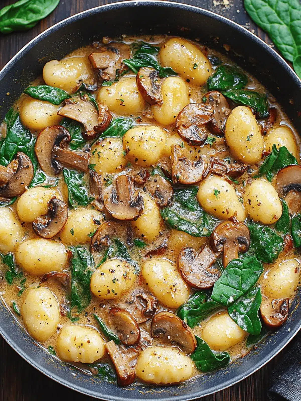 Spinach and Mushroom Gnocchi