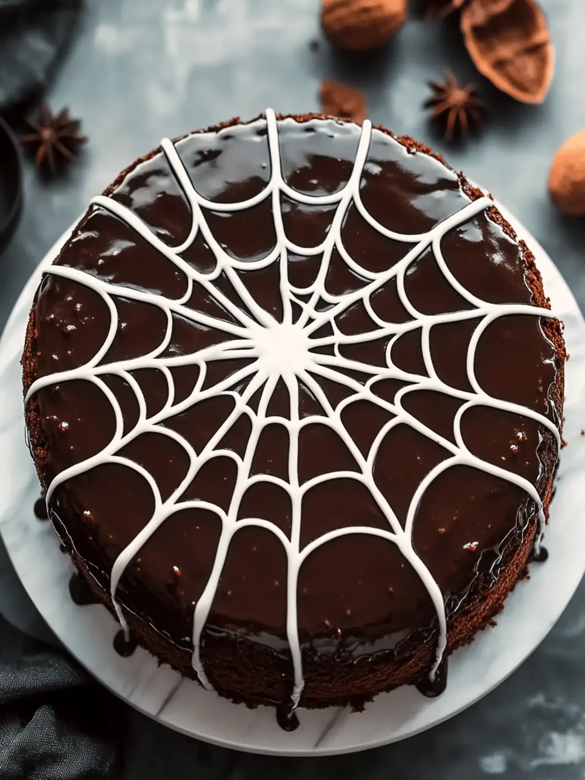 Spiderweb Chocolate Cake