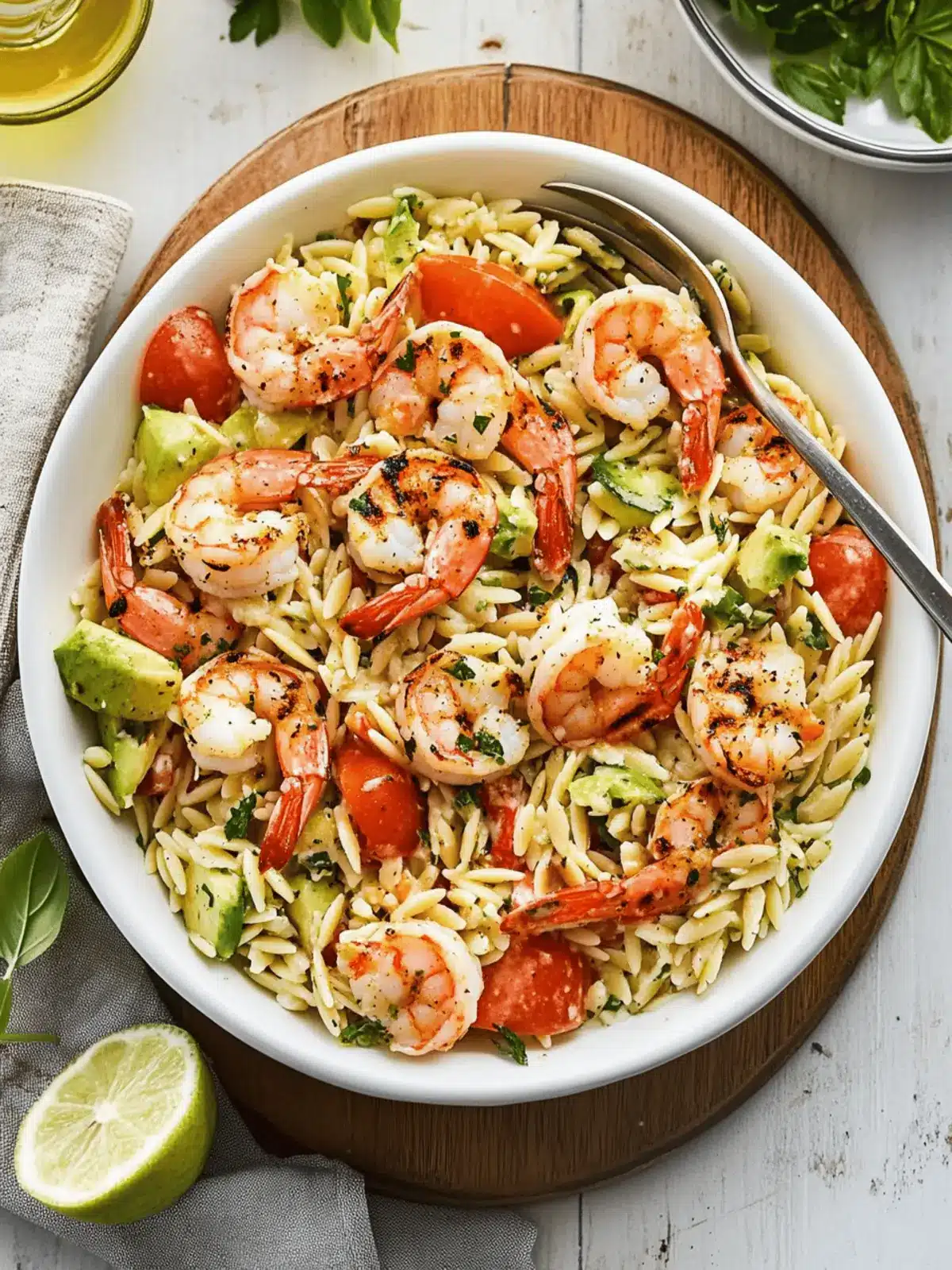 Grilled Shrimp Orzo Pasta Salad