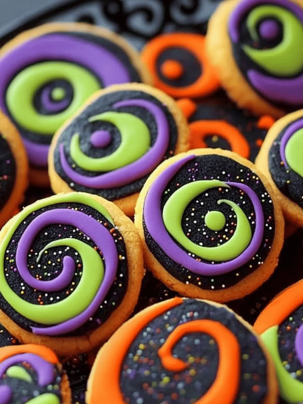 Halloween Pinwheel Sugar Cookies That Wow with Color and Flavor 2 Halloween Pinwheel Sugar Cookies