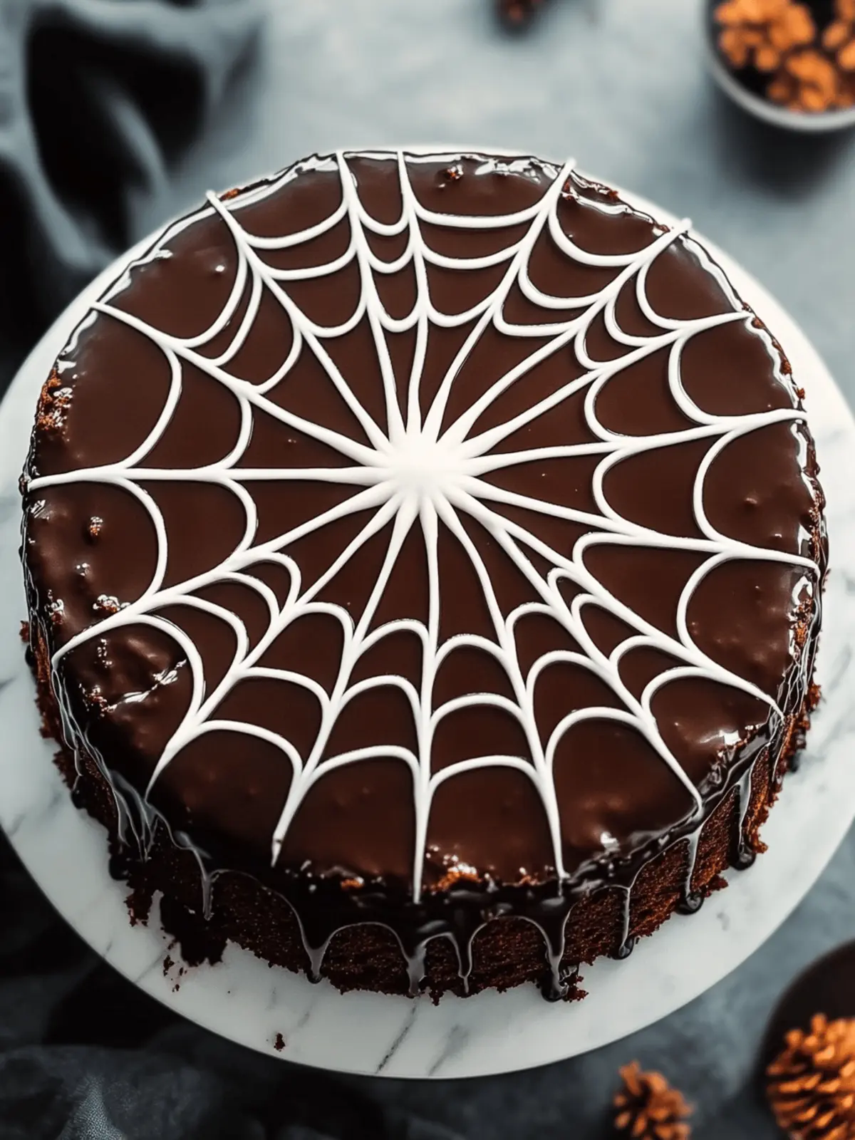 Spiderweb Chocolate Cake
