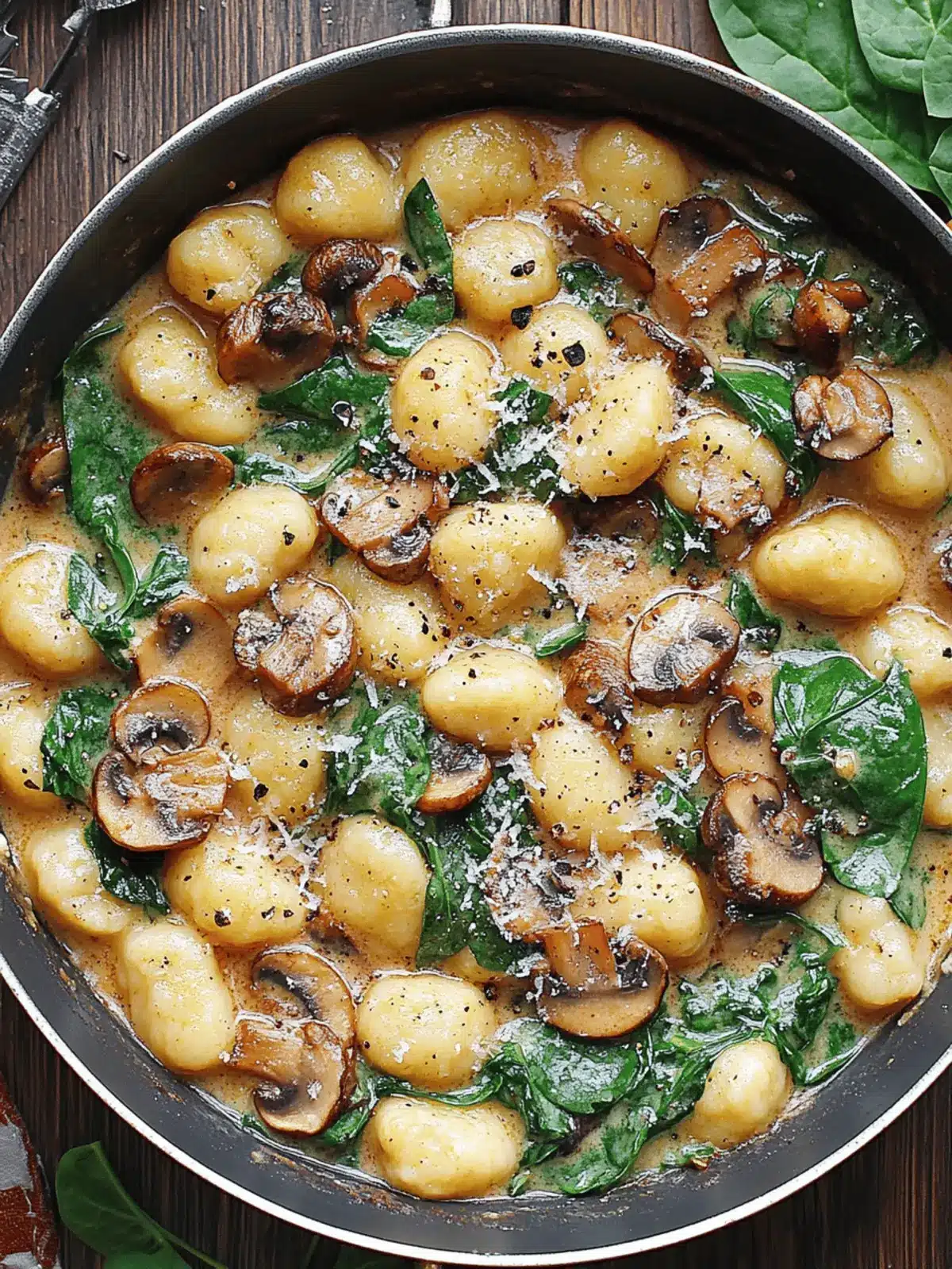 Spinach and Mushroom Gnocchi
