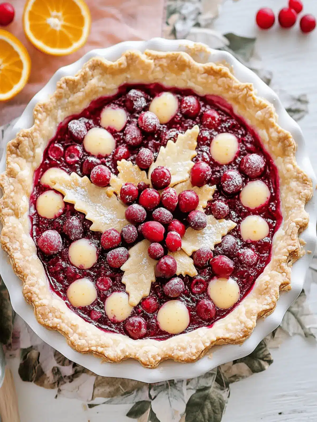 Cranberry Orange Custard Pie