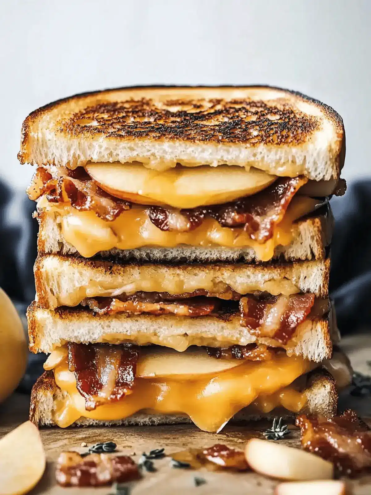 Apple Bacon and Cheddar Grilled Cheese