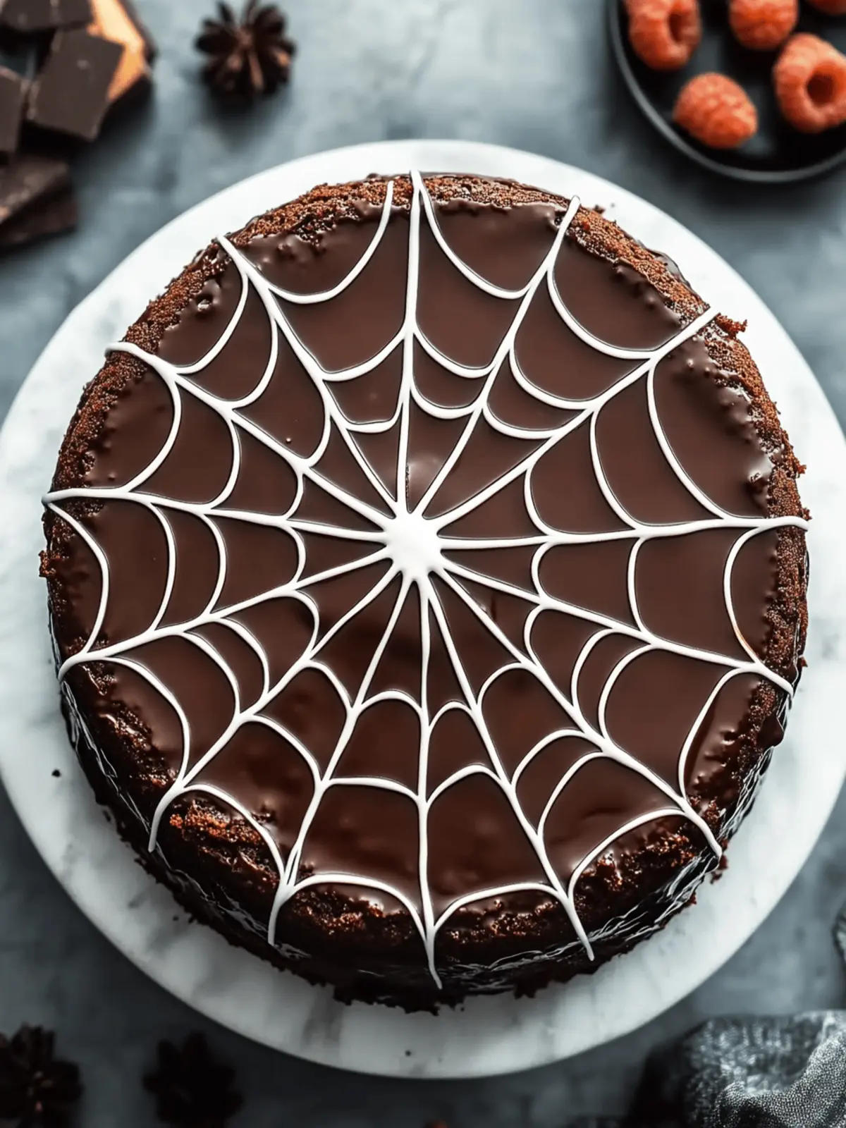 Spiderweb Chocolate Cake